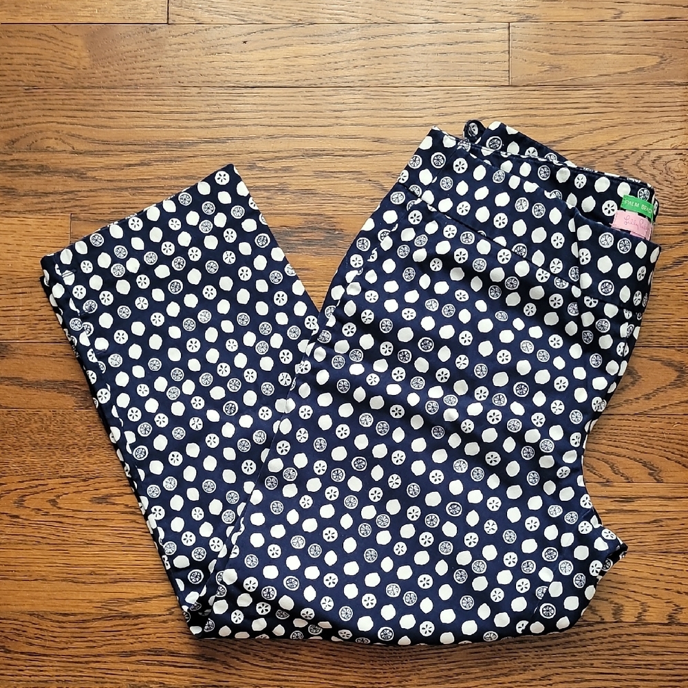 Lilly Pulitzer Palm Beach Fit Navy & White Pants Pink Label